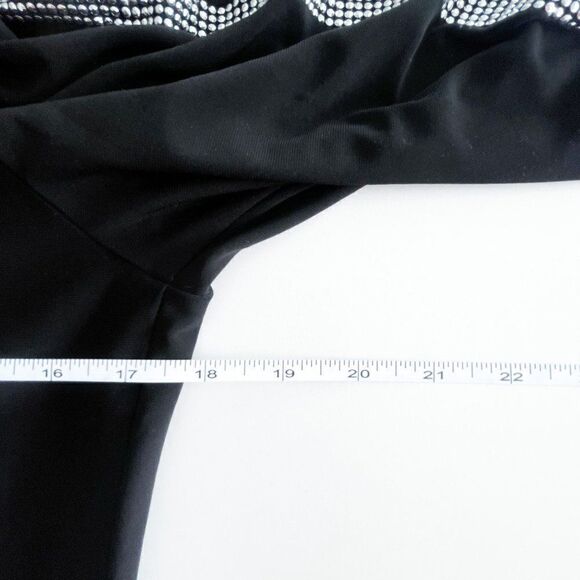 Joseph Ribkoff Women's Hoodie Crystal Rhinestones Zip Up Stretch Black Size 8 - Picture 6 of 7